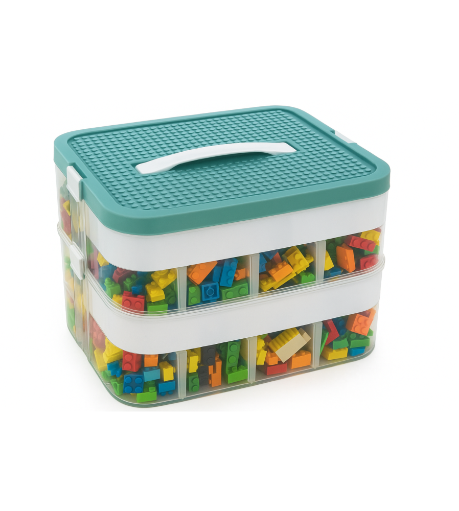 Organizer dublu pentru jucarii si blocuri 30 x 23 x 23 cm