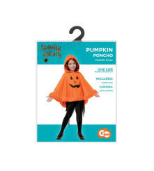 Poncho dovleac cu gluga pentru copii, marime universala, portocaliu