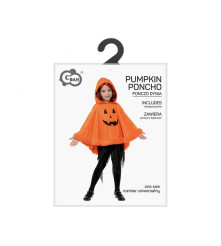 Poncho dovleac cu gluga pentru copii, marime universala, portocaliu