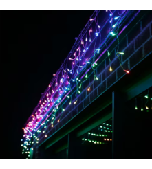 Instalație Crăciun Turturi 12m, 300 LED, 8 jocuri, Multicolor
