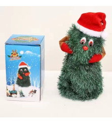 Figurina Craciun Brad Dansator 25 x 11cm cu Muzica