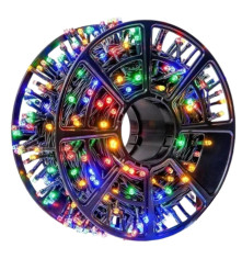Instalație Rola 50m 200 LED-uri Multicolor Model Diamant