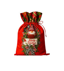 Saculet de Craciun 40x28cm, din Material Textil cu Snur