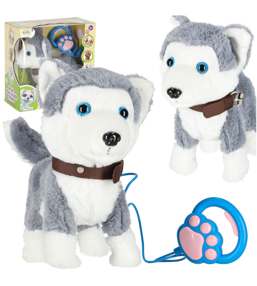 Catelus Husky Interactiv pe Lesa, Merge, Latra, da din coada