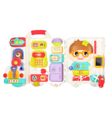 Jucarie educativa STEM, Autobuz cu butoane, Lumini si Sunete, 30 x 24 x 9 cm
