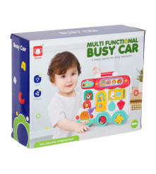 Jucarie educativa STEM, Autobuz cu butoane, Lumini si Sunete, 30 x 24 x 9 cm