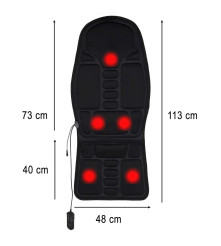 Saltea Masaj pentru Scaun Auto, intensitate reglabila cu telecomanda, negru