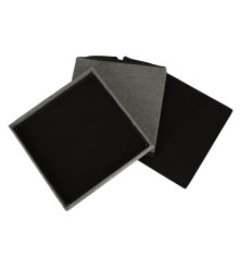 Taburet pliabil cu spatiu de depozitare, gri, 38 × 38 × 38 cm