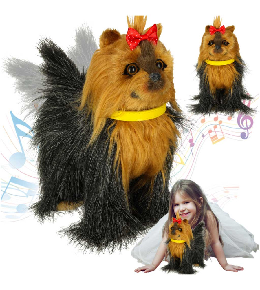 Jucarie Caine interactiv Yorkie,  reactioneaza la atingere, merge si latra