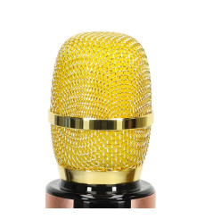 Microfon karaoke wireless pentru copii cu difuzor Bluetooth, baterie 2000 mAh, USB / card SD, auriu