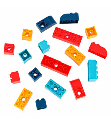 Set 116 blocuri de constructie pentru copii cu motor reincarcabil STEM