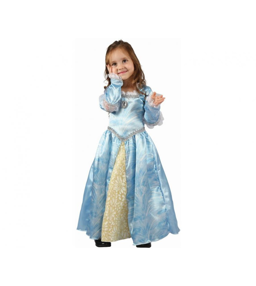 Costum carnaval Printesa Albastra pentru copii, marime 92/104 cm (3-4 ani)