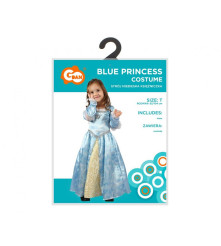Costum carnaval Printesa Albastra pentru copii, marime 92/104 cm (3-4 ani)