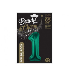 Balon folie sub forma de cifra, verde, 85 cm