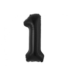 Balon folie sub forma de cifra, negru mat, 85 cm