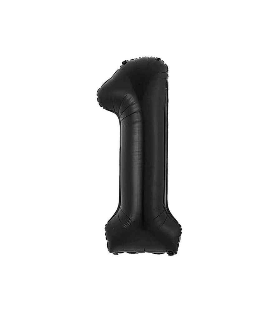 Balon folie sub forma de cifra, negru mat, 85 cm