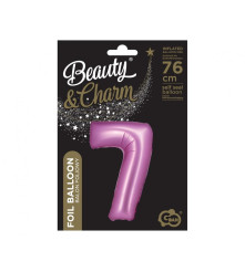 Balon folie sub forma de cifra, roz satinat, 76 cm