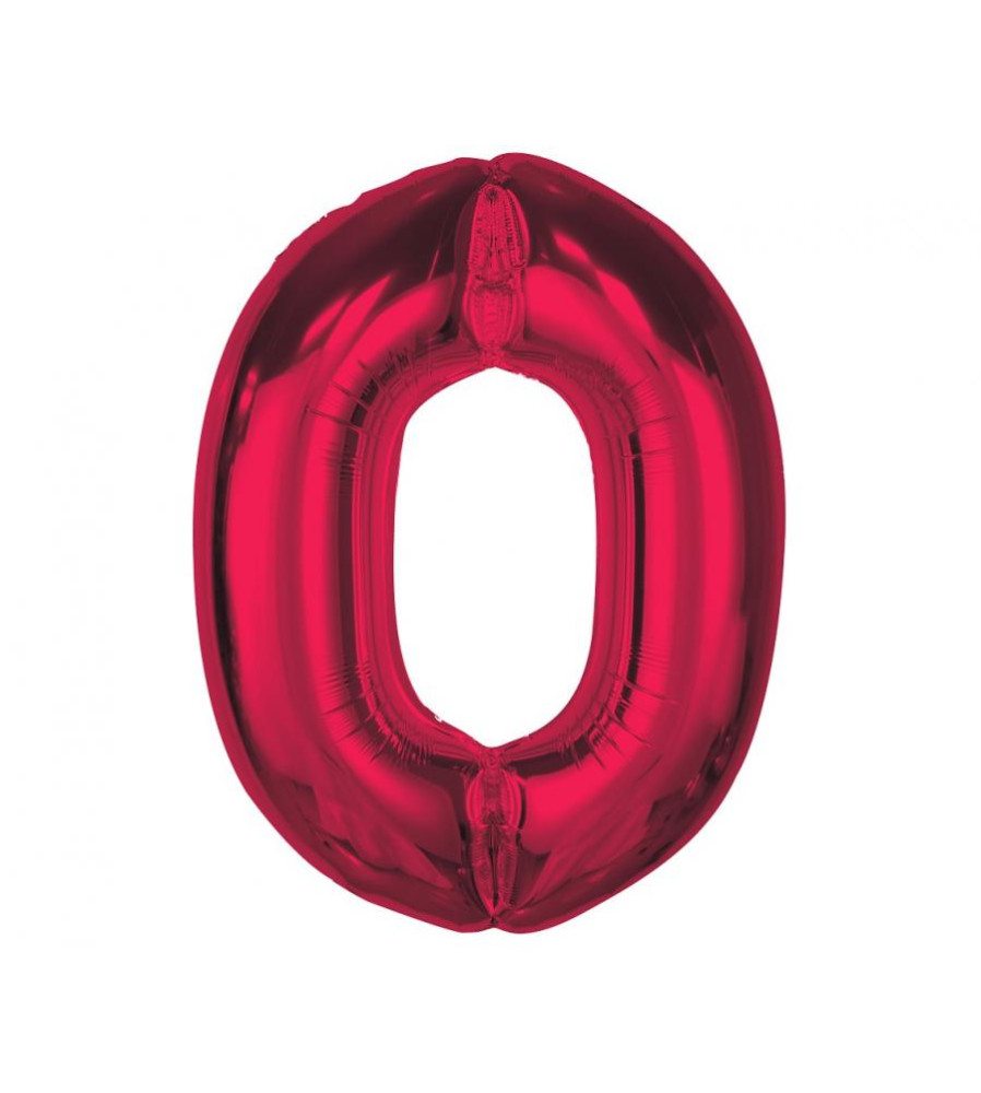 Balon folie sub forma de cifra, rosu, 92 cm