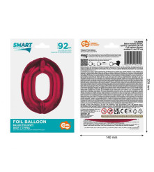 Balon folie sub forma de cifra, rosu, 92 cm