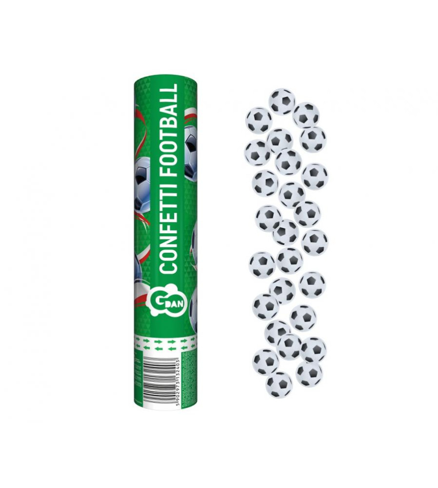 Tun Confetti Cannon 30cm Model Confetti Fotbal Negru Alb