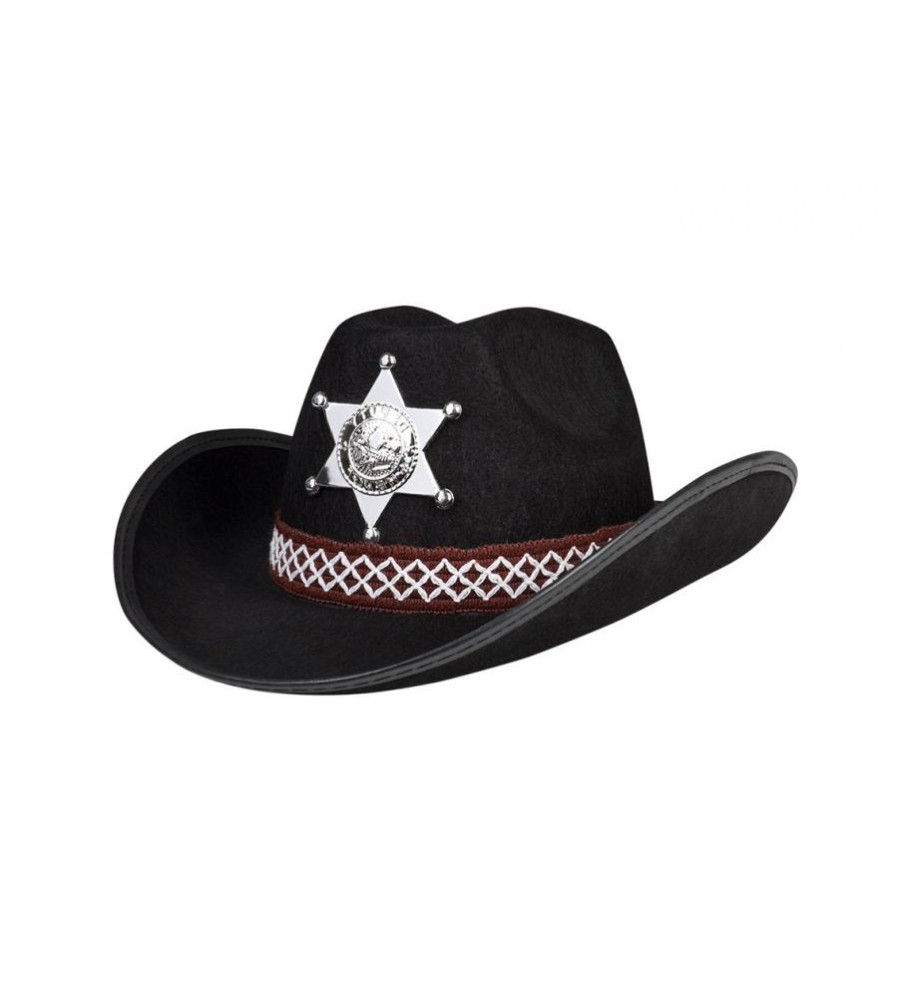 Palarie sheriff pentru copii, culoare neagra