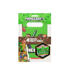 Set 4 pungi cadou Minecraft pentru petrecere copii