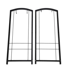 Suport metalic pentru lemne foc cu rafturi si accesorii semineu (73.5 x 39.5 x 30 cm)