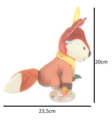 Jucarie senzoriala plus vulpe pentru carucior si patut 20 cm