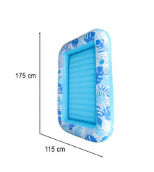 Saltea gonflabila pentru apa cu perna 175 x 115 cm albastru