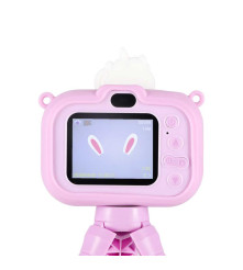 Aparat foto digital pentru copii, model Unicorn mov cu trepied 1080P
