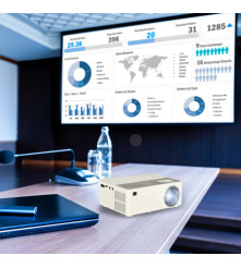 Videoproiector portabil cu LED 1920 x 1080 cu trepied si telecomanda
