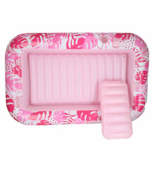 Saltea gonflabila mare pentru piscina cu perna 175 x 115 cm roz