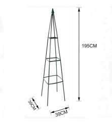 Pergola de gradina, arcada metalica Obelisc 195 x 39 x 39 cm