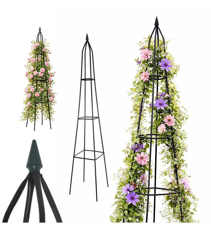 Pergola de gradina, arcada metalica Obelisc 195 x 39 x 39 cm