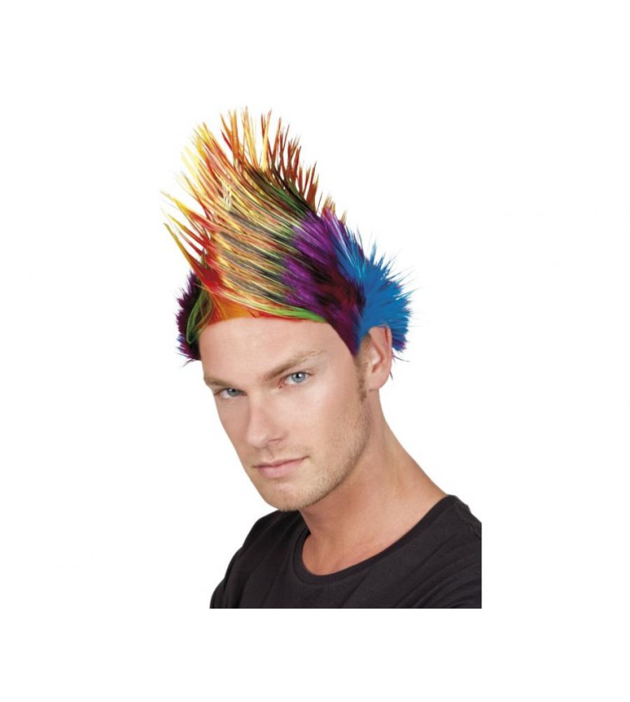 Peruca mohawk curcubeu Spiky Mike