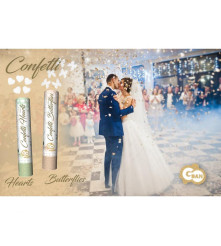 Tun confetti 30 cm inimi albe hartie