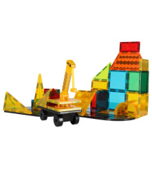 Set 50 blocuri constructie magnetice STEM pentru copii