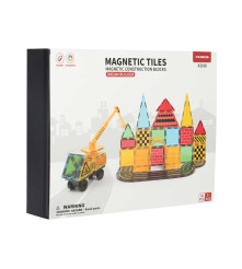 Set 50 blocuri constructie magnetice STEM pentru copii