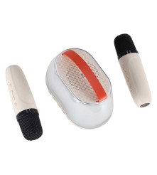 Set karaoke cu 2 microfoane wireless si boxa Bluetooth RGB LED
