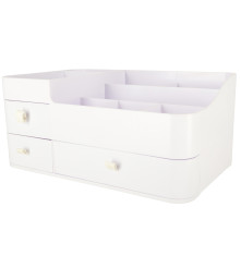 Organizator cosmetice alb XXL (34 x 22 x 15 cm) cu 3 sertare