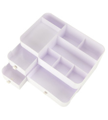 Organizator cosmetice alb XXL (34 x 22 x 15 cm) cu 3 sertare
