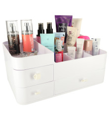 Organizator cosmetice alb XXL (34 x 22 x 15 cm) cu 3 sertare