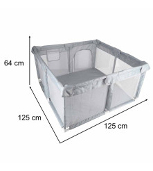 Tarc pliabil pentru bebelusi 120 x 120 cm Gri
