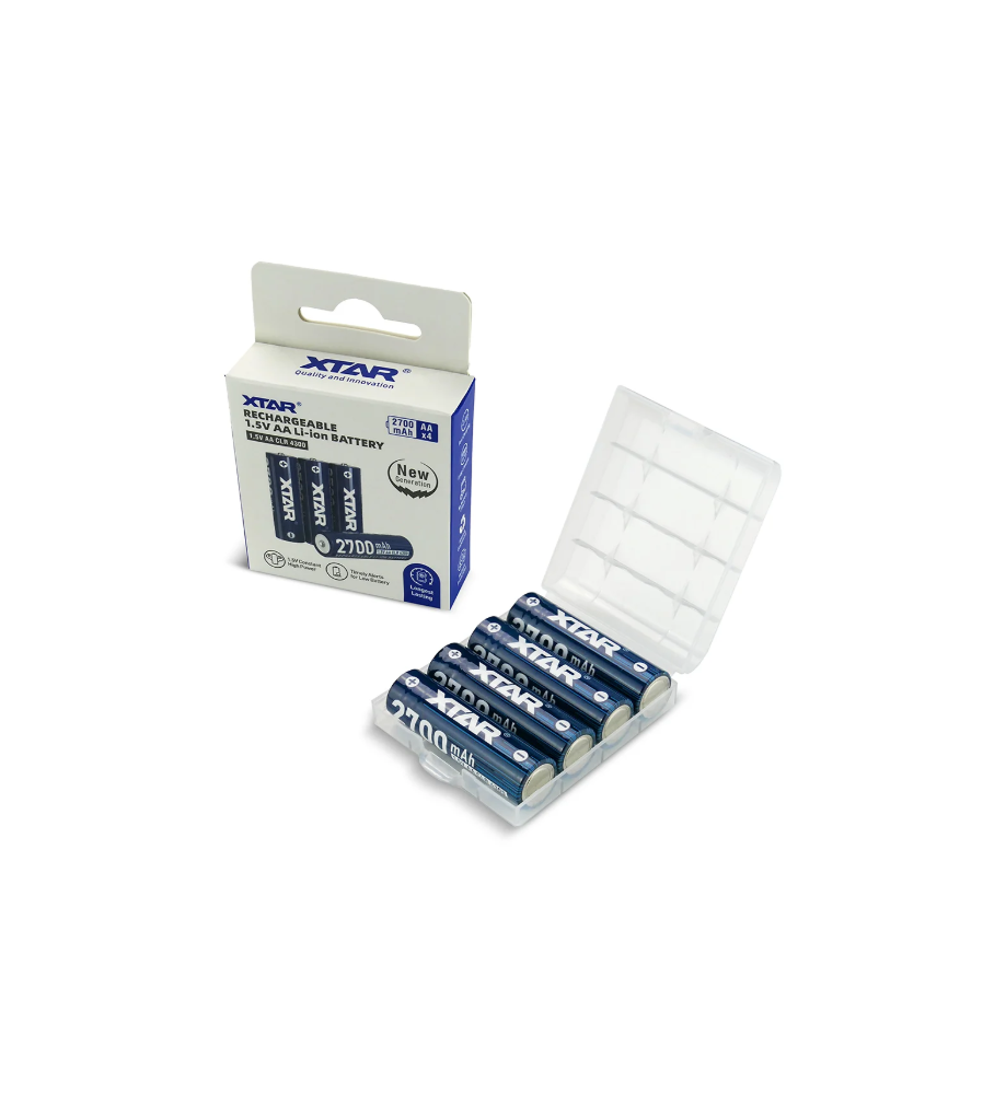 Set 4 Acumulatori XTAR R6 AA 1.5V 2700mAh Li-ion