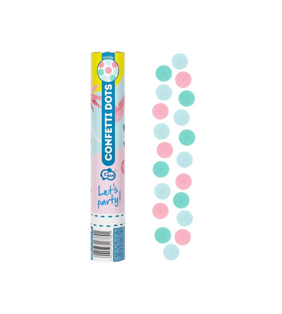 Tun confetti 30 cm model hartie cercuri colorate