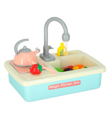 Set chiuveta de jucarie pentru copii cu accesorii, albastru