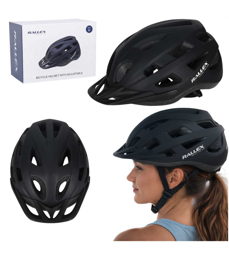 Casca bicicleta reglabila RALLEX M 54-58 cm negru
