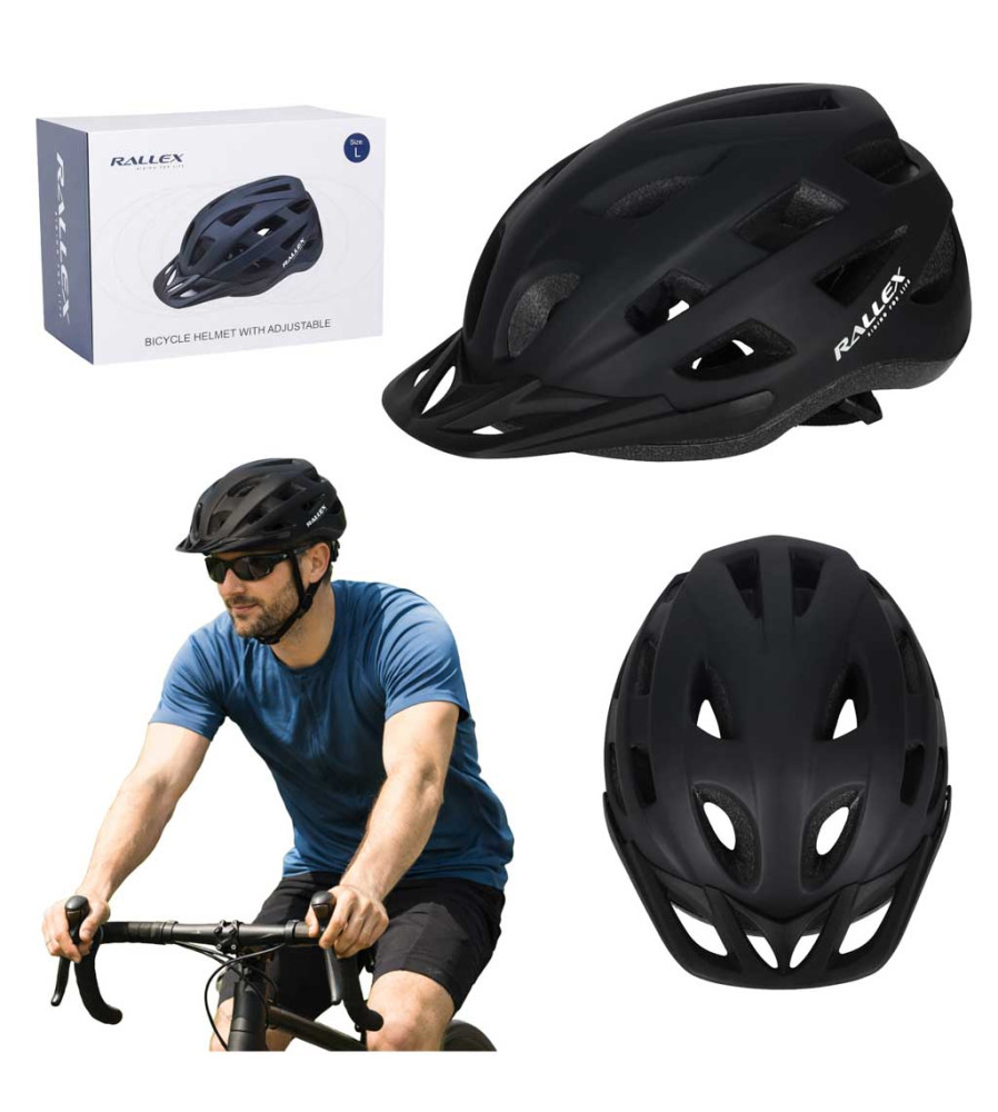 Casca bicicleta reglabila RALLEX L 58-62 cm negru