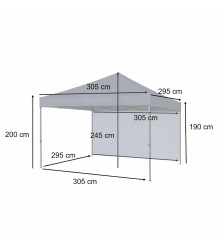 Pavilion gradina pliabil LUARO 3x3 m negru