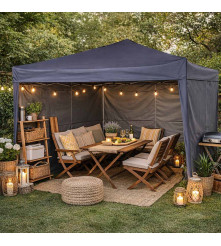 Pavilion gradina pliabil LUARO 3x3 m negru
